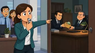Whistleblower - A person who exposes wrongdoing, corruption, or illegal activity in an organization.