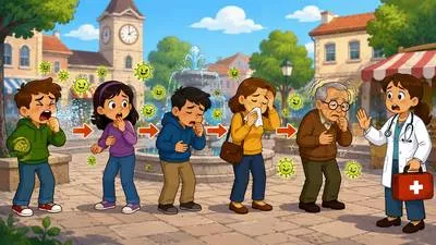 Outbreak - A sudden start or spread of something harmful, such as disease, violence, or war. (प्रकोप)
