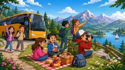 Excursion - A short journey or trip, especially for pleasure or education. (भ्रमण)