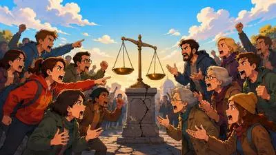 Controversy - A public disagreement or debate about something. (विवाद)