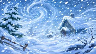 Blizzard - A severe snowstorm with strong winds.