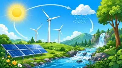 Renewable - Capable of being replaced naturally or used again without being exhausted. (नवीकरणीय)