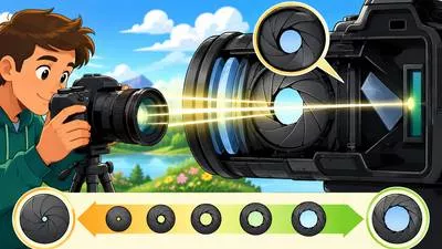 Aperture - An opening, hole, or gap, especially one through which light enters a camera.