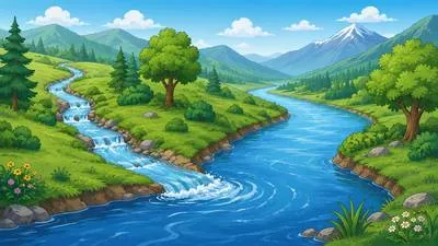 Tributary - A small river or stream that flows into a larger river.