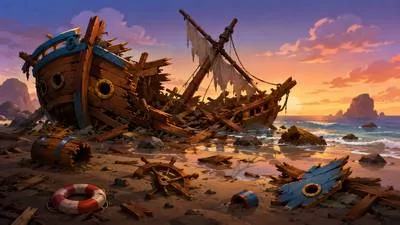 Wreckage - The broken remains of something that has been badly damaged or destroyed.