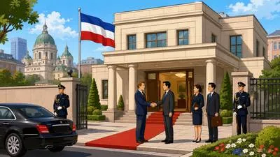 Embassy - The official office of an ambassador in a foreign country.