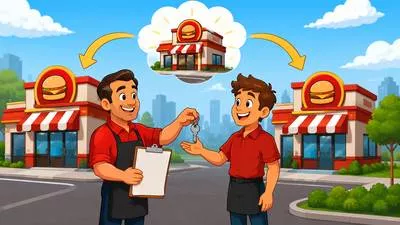 Franchise - An official right given to a person or company to sell a company’s goods or services in a particular area. (व्यापारिक अधिकार)