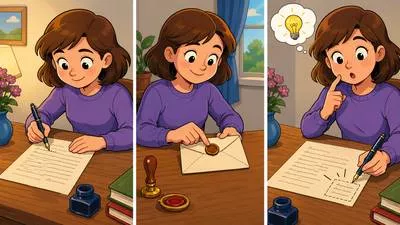 Postscript - An extra message added at the end of a letter or written text. (पत्र के अंत में जोड़ा गया अतिरिक्त संदेश)