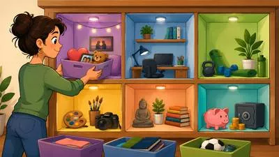 Compartmentalize - To divide something into separate sections or categories. (अलग-अलग वर्गों में बाँटना)