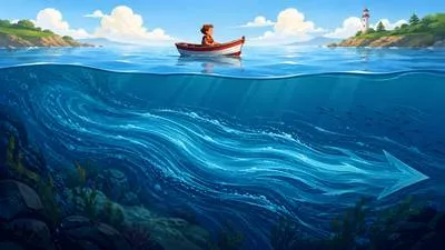 Undercurrent - A hidden feeling, influence, or tendency beneath the surface. (अंतर्धारा)