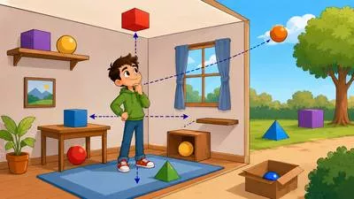 Spatial - Related to space, area, position, or physical arrangement. (स्थान-संबंधी)