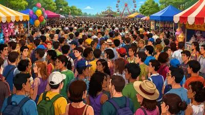 Throng - A large, densely packed crowd of people; to fill or be present in a place in large numbers.