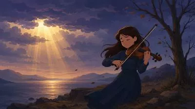 Plangent - Having a loud, reverberating sound; expressing sadness in a deep, resonant way.