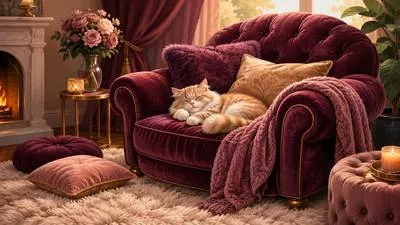 Plush - Luxurious, rich, soft, and comfortable.