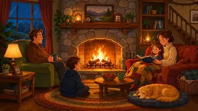 Hearth - The floor area around a fireplace, often used as a symbol of home and family warmth. (चूल्हे या अंगीठी के पास का स्थान)