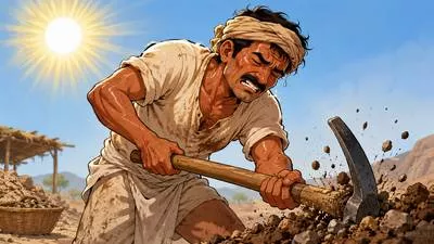 Toil - Work very hard for a long time. (कठिन परिश्रम करना)