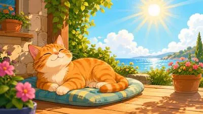 Bask - To enjoy warmth, light, or attention pleasantly.