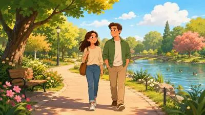 Stroll - To walk slowly and casually for pleasure. (टहलना)