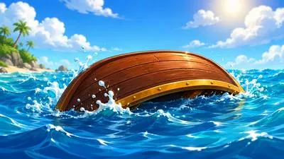 Capsize - To overturn in water, especially a boat. (पलट जाना)