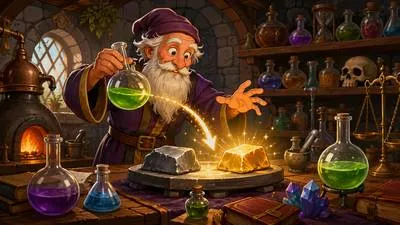 Alchemy - A seemingly magical process of transformation or creation. (रूपांतरण की रहस्यमयी विद्या)