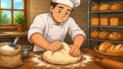 Knead - To press and fold dough or clay repeatedly with hands.