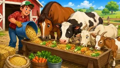 Provender - Food given to farm animals; fodder. (पशुओं का चारा)