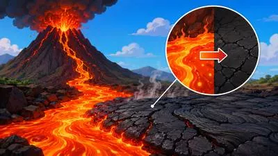 Igneous - Formed from cooled and solidified molten rock. (आग्नेय)