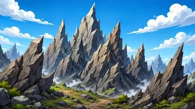 Jagged - Having rough, sharp, and uneven edges.