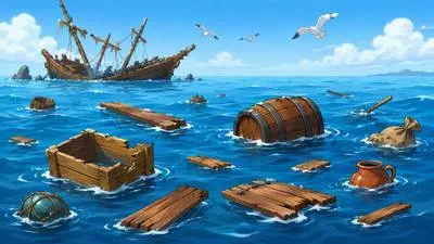 Flotsam - Floating wreckage or waste material found in water.