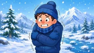 Shiver - To shake slightly because of cold, fear, or excitement. (ठंड या डर से काँपना)