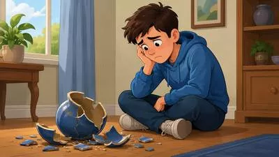 Regret - To feel sorry or sad about something. (पछतावा करना / खेद)