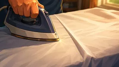 Crease - A line or mark made on cloth, paper, or skin by folding or pressing. (सिलवट/मोड़ की रेखा)