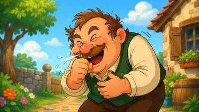 Chortle - Laugh in a breathy, joyful way. (खुशी से हंसना)