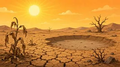 Drought - A long period with little or no rain. (सूखा)