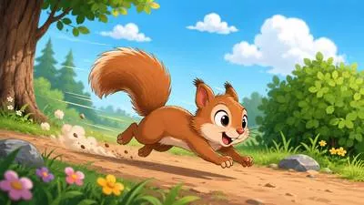 Scamper - Run quickly with short, light steps. (फुर्ती से दौड़ना)