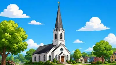 Steeple - A tall pointed tower on a church or building.