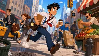Hustle - Move quickly and busily; busy activity or effort. (जल्दी-जल्दी काम करना / भागदौड़)