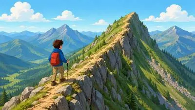 Ridge - A long, narrow raised part of land, usually on a mountain or hill. (पर्वत-श्रेणी)