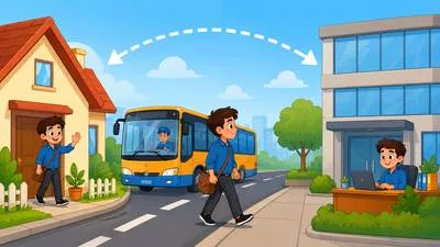 Commute - To travel regularly between home and workplace or school. (प्रतिदिन आना-जाना)