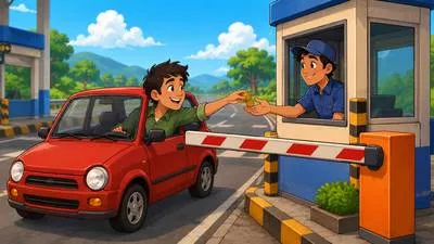 Toll - A fee paid for using a road or bridge; to cause suffering or loss. (शुल्क / क्षति पहुंचाना)