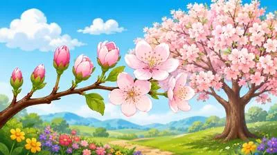 Blossom - To develop, grow, or produce flowers. (खिलना)