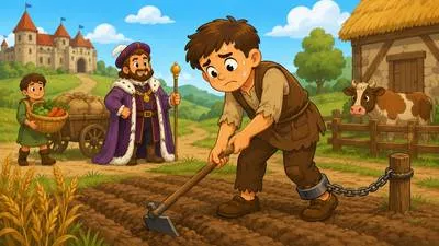 Serf - A poor farmer in the past who was forced to work on land owned by a lord.