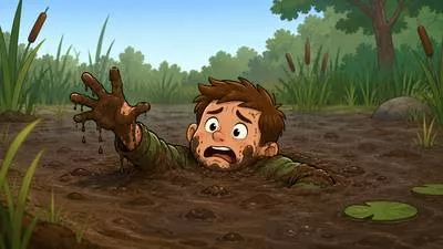 Mire - Deep mud; to trap or involve someone in a difficult situation. (कीचड़/मुश्किल में फँसाना)