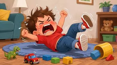 Tantrum - A sudden outburst of anger, especially by a child. (गुस्से का अचानक दौरा)