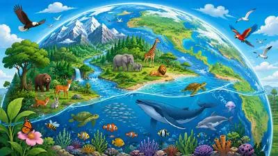 Biosphere - The part of the earth where living organisms exist. (जीवमंडल)