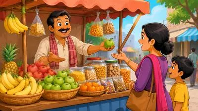 Vendor - A person or company that sells goods or services. (विक्रेता)