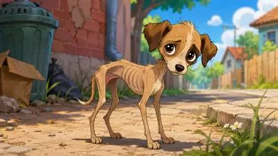 Scrawny - Very thin and weak-looking.