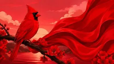 Scarlet - Bright red in colour. (गहरा लाल रंग)