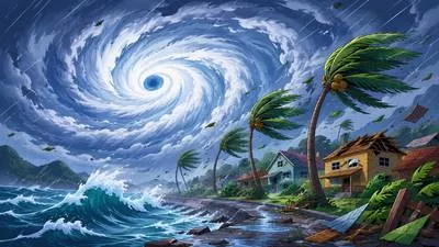 Typhoon - A violent tropical storm, especially in the western Pacific Ocean.