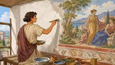 Fresco - A painting made on a wall or ceiling, especially on wet plaster.